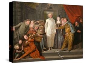 The Italian Comedians. Probably 1720-Jean Antoine Watteau-Stretched Canvas