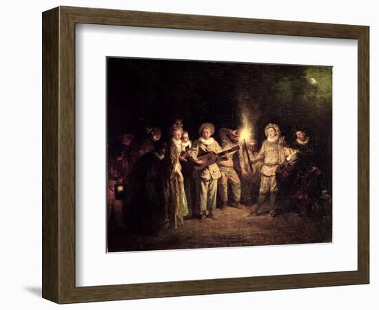 The Italian Comedy, C.1716-Jean Antoine Watteau-Framed Giclee Print