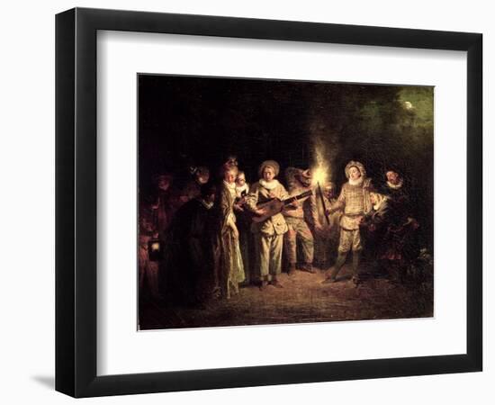 The Italian Comedy, C.1716-Jean Antoine Watteau-Framed Giclee Print