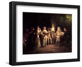 The Italian Comedy, C.1716-Jean Antoine Watteau-Framed Giclee Print