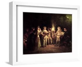 The Italian Comedy, C.1716-Jean Antoine Watteau-Framed Giclee Print