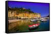 The Italian Fishing Village of Portofino, Liguria, Italy, Europe-Laura Grier-Framed Stretched Canvas