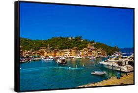 The Italian Fishing Village of Portofino, Liguria, Italy, Europe-Laura Grier-Framed Stretched Canvas