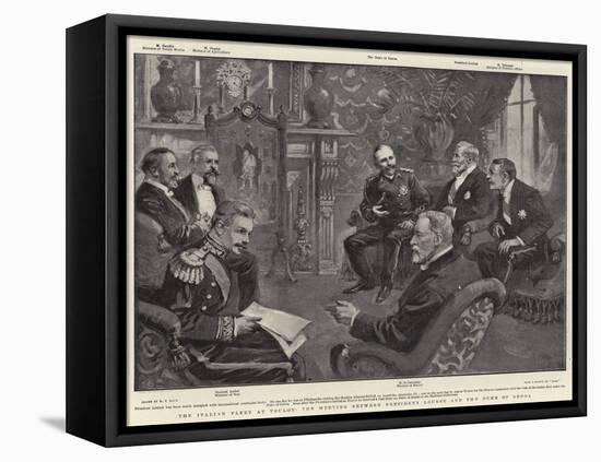 The Italian Fleet at Toulon, the Meeting Between President Loubet and the Duke of Genoa-William T. Maud-Framed Stretched Canvas