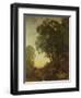 The Italian Goatherd, or the Effect of the Setting Sun, C.1847 (Oil on Canvas)-Jean Baptiste Camille Corot-Framed Giclee Print