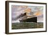 The Italian Steamship the Ancona, Launched in 1907, 20th Century-null-Framed Giclee Print