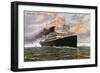 The Italian Steamship the Ancona, Launched in 1907, 20th Century-null-Framed Giclee Print