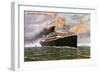 The Italian Steamship the Ancona, Launched in 1907, 20th Century-null-Framed Giclee Print