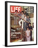 The Jackson Five with their Father and Mother, Joseph and Katherine, September 24, 1971-John Olson-Framed Premium Photographic Print