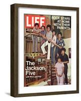 The Jackson Five with their Father and Mother, Joseph and Katherine, September 24, 1971-John Olson-Framed Photographic Print