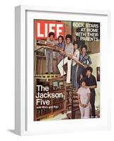 The Jackson Five with their Father and Mother, Joseph and Katherine, September 24, 1971-John Olson-Framed Photographic Print