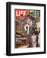 The Jackson Five with their Father and Mother, Joseph and Katherine, September 24, 1971-John Olson-Framed Premium Photographic Print