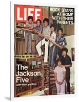 The Jackson Five with their Father and Mother, Joseph and Katherine, September 24, 1971-John Olson-Framed Photographic Print