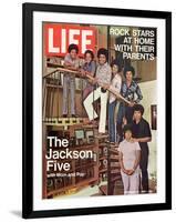 The Jackson Five with their Father and Mother, Joseph and Katherine, September 24, 1971-John Olson-Framed Photographic Print