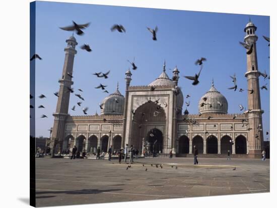 The Jama Masjid (Friday Mosque), Old Delhi, Delhi, India-John Henry Claude Wilson-Stretched Canvas