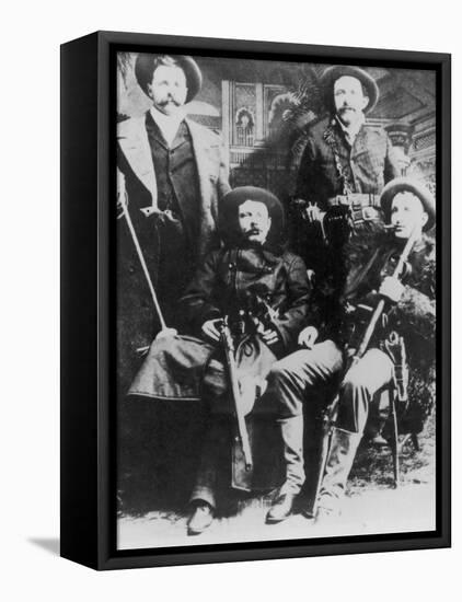 The James-Younger Gang (L-R): Cole Younger Jesse James Bob Younger Frank James-null-Framed Stretched Canvas