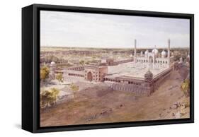 The Jami Masjid, Delhi, 1864 (Pencil, Pen and Grey Ink, W/C, Heightened Touches of Whi)-William 'Crimea' Simpson-Framed Stretched Canvas