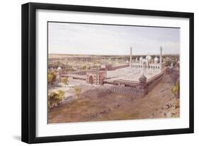 The Jami Masjid, Delhi, 1864 (Pencil, Pen and Grey Ink, W/C, Heightened Touches of Whi)-William 'Crimea' Simpson-Framed Giclee Print