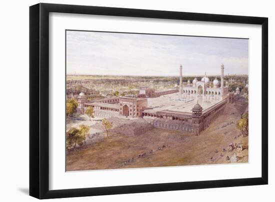 The Jami Masjid, Delhi, 1864 (Pencil, Pen and Grey Ink, W/C, Heightened Touches of Whi)-William 'Crimea' Simpson-Framed Giclee Print