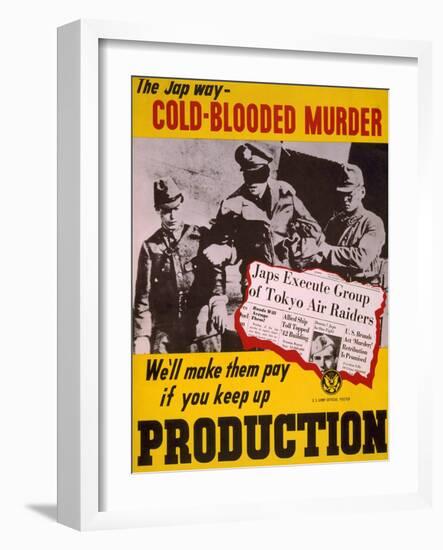 The Jap Way - Cold-Blooded Murder, 1943-null-Framed Giclee Print