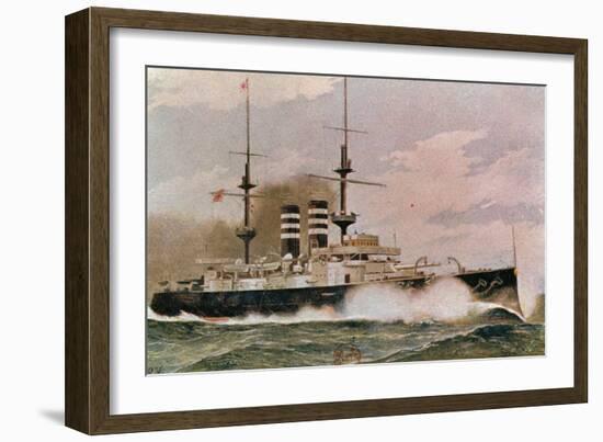 The Japanese Battleship Mikasa, Postcard-null-Framed Giclee Print