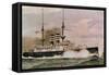 The Japanese Battleship Mikasa, Postcard-null-Framed Stretched Canvas