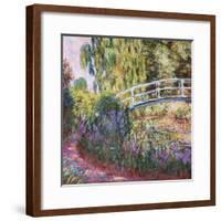 The Japanese Bridge, Pond with Water Lillies; Le Pont Japonais Bassin Aux Nympheas-Claude Monet-Framed Premium Giclee Print