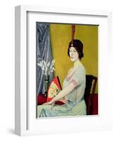 The Japanese Fan, 1914-William Strang-Framed Giclee Print