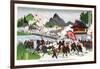 The Japanese Led by General Oshima Invade Ping Yang, Korea, 14 September 1894-null-Framed Giclee Print