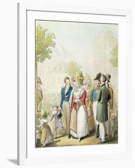 The Jardin Des Tuileries, from 'Tableau De Paris' (W/C on Paper)-Georg Emanuel Opitz-Framed Giclee Print