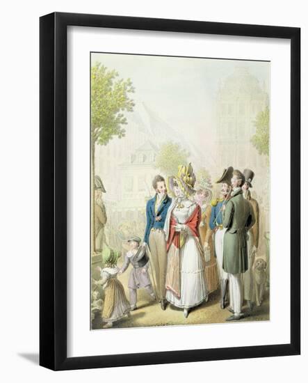 The Jardin Des Tuileries, from 'Tableau De Paris' (W/C on Paper)-Georg Emanuel Opitz-Framed Giclee Print