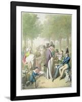 The Jardin Des Tuileries, from 'Tableau De Paris' (W/C on Paper)-Georg Emanuel Opitz-Framed Premium Giclee Print