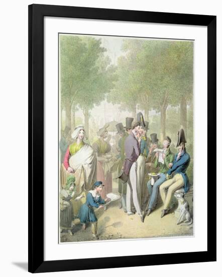 The Jardin Des Tuileries, from 'Tableau De Paris' (W/C on Paper)-Georg Emanuel Opitz-Framed Premium Giclee Print