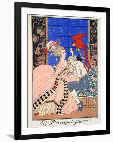 The Jealous Parrot, 1919-Georges Barbier-Framed Giclee Print