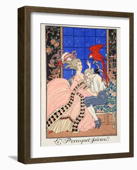 The Jealous Parrot, 1919-Georges Barbier-Framed Giclee Print