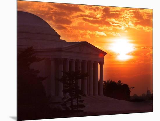 The Jefferson Memorial is Seen at the End of a Record High Temperature Day-null-Mounted Photographic Print