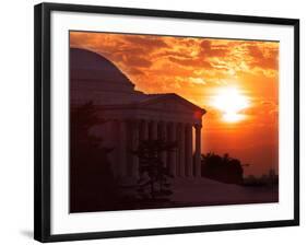 The Jefferson Memorial is Seen at the End of a Record High Temperature Day-null-Framed Photographic Print