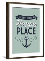 The Jersey Shore Is My Happy Place-Lantern Press-Framed Art Print