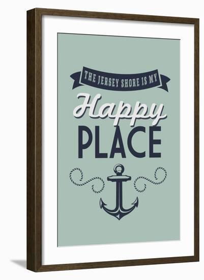 The Jersey Shore Is My Happy Place-Lantern Press-Framed Art Print