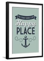 The Jersey Shore Is My Happy Place-Lantern Press-Framed Art Print