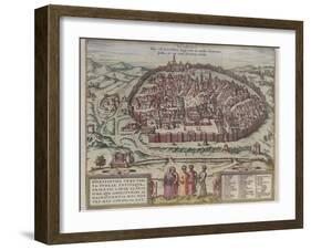 The Jerusalem Map (From: Jansson, Jan. Illustriorum Hispaniae Urbium Tabulae, Amsterdam, 165), 1657-Frans Hogenberg-Framed Premium Giclee Print