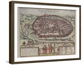 The Jerusalem Map (From: Jansson, Jan. Illustriorum Hispaniae Urbium Tabulae, Amsterdam, 165), 1657-Frans Hogenberg-Framed Giclee Print