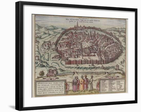 The Jerusalem Map (From: Jansson, Jan. Illustriorum Hispaniae Urbium Tabulae, Amsterdam, 165), 1657-Frans Hogenberg-Framed Giclee Print