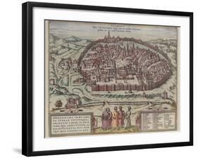 The Jerusalem Map (From: Jansson, Jan. Illustriorum Hispaniae Urbium Tabulae, Amsterdam, 165), 1657-Frans Hogenberg-Framed Giclee Print