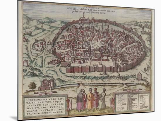 The Jerusalem Map (From: Jansson, Jan. Illustriorum Hispaniae Urbium Tabulae, Amsterdam, 165), 1657-Frans Hogenberg-Mounted Giclee Print