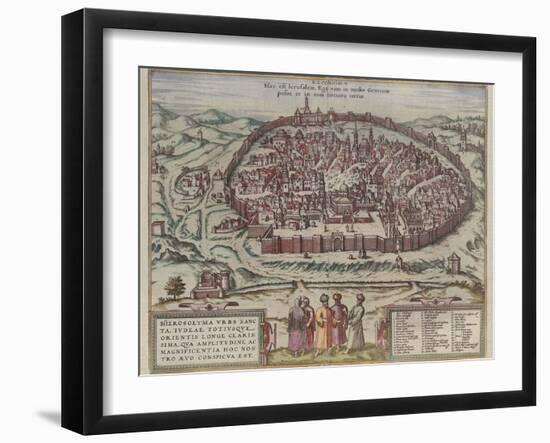 The Jerusalem Map (From: Jansson, Jan. Illustriorum Hispaniae Urbium Tabulae, Amsterdam, 165), 1657-Frans Hogenberg-Framed Giclee Print