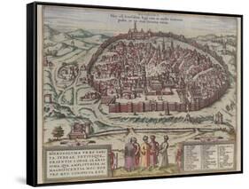 The Jerusalem Map (From: Jansson, Jan. Illustriorum Hispaniae Urbium Tabulae, Amsterdam, 165), 1657-Frans Hogenberg-Framed Stretched Canvas