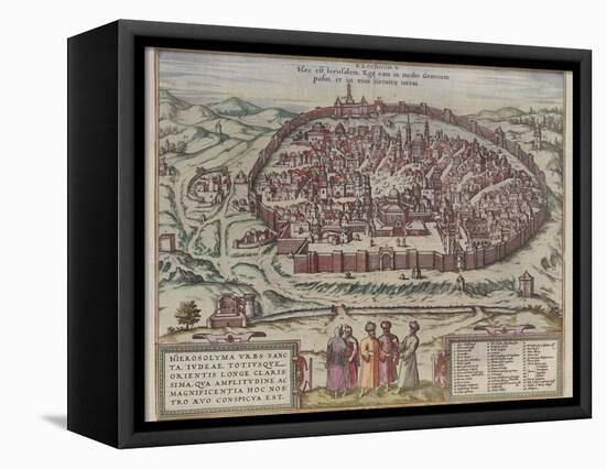 The Jerusalem Map (From: Jansson, Jan. Illustriorum Hispaniae Urbium Tabulae, Amsterdam, 165), 1657-Frans Hogenberg-Framed Stretched Canvas