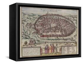 The Jerusalem Map (From: Jansson, Jan. Illustriorum Hispaniae Urbium Tabulae, Amsterdam, 165), 1657-Frans Hogenberg-Framed Stretched Canvas