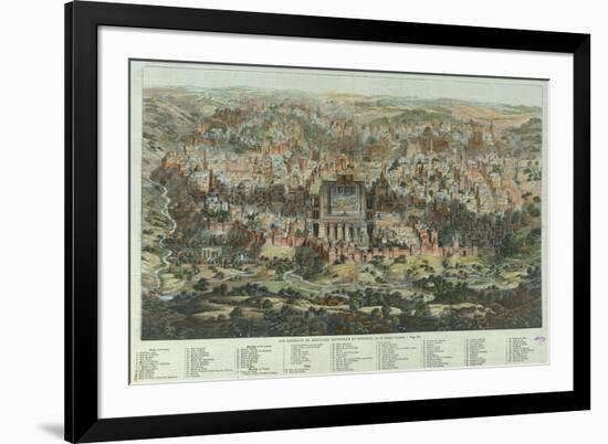 The Jerusalem Map (Vue Générale De Jérusalem Historique Et Modern), Ca 1862-Adolf Eltzner-Framed Giclee Print